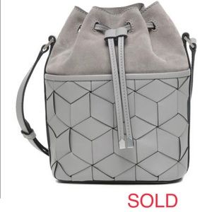 Weldon mini gallivanter suede & leather bucket bag